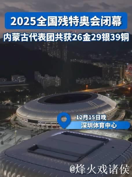 内蒙古在2025残特奥会上斩获26金29银39铜
